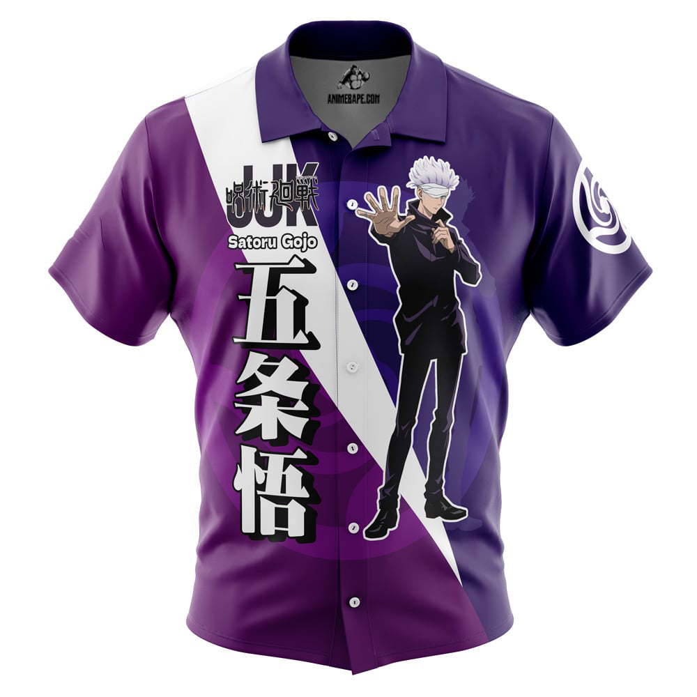 Gojo Satoru Hollow Purple Jujutsu Kaisen Button Up Hawaiian Shirt