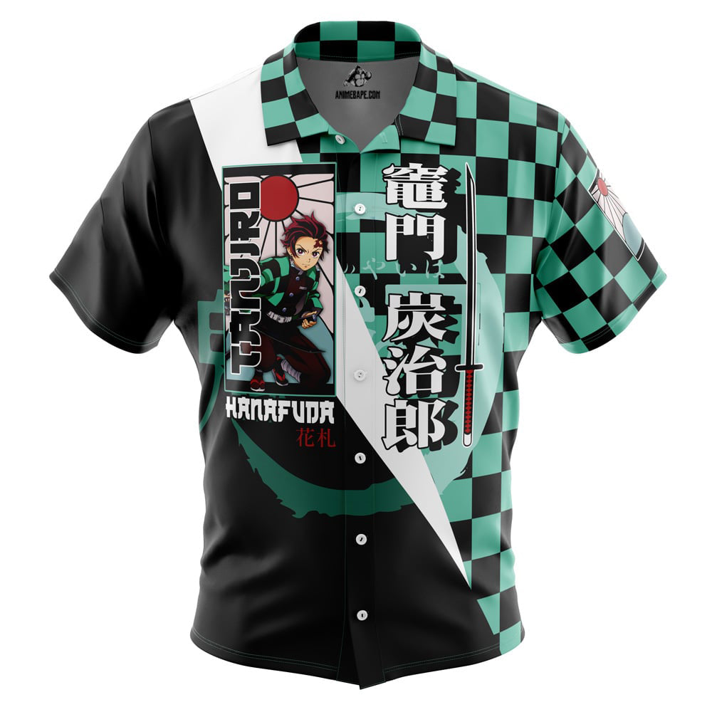 Kamado Tanjiro Demon Slayer Button Up Hawaiian Shirt