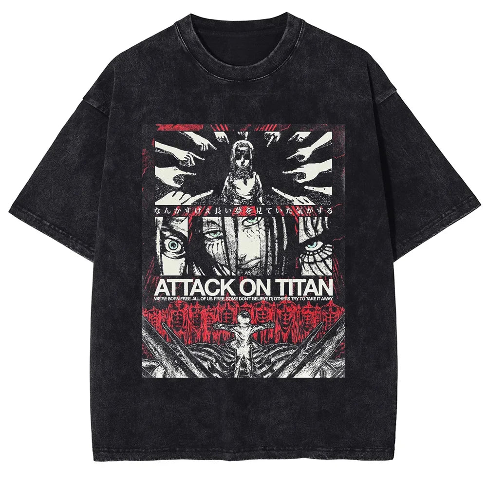 Attack on Titan Eren's Power Oversized Vintage T-Shirt