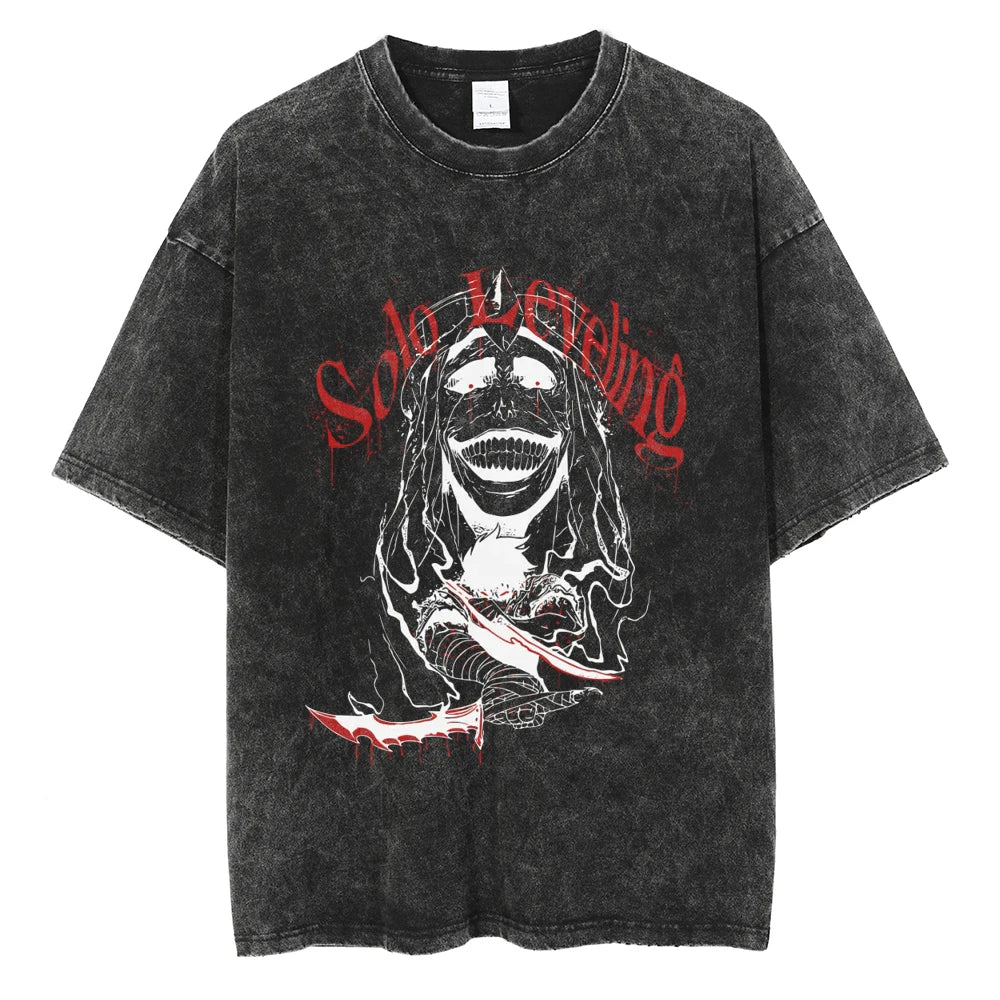 Solo Leveling Stone's Might Oversized Vintage T-Shirt