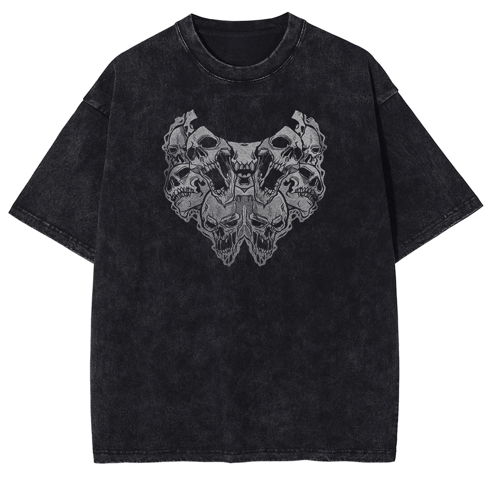 Berserk Skull Heart Oversized Vintage T-Shirt