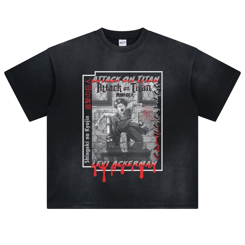 Attack on Titan Levi's Fury Oversized Vintage T-Shirt