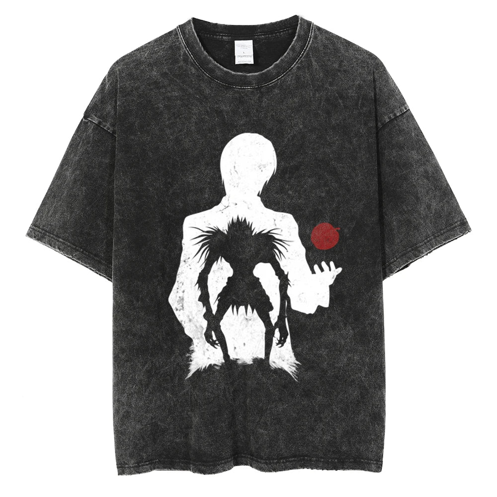 Death Note Light & Ryuk Power and Chaos Oversized Vintage T-Shirt