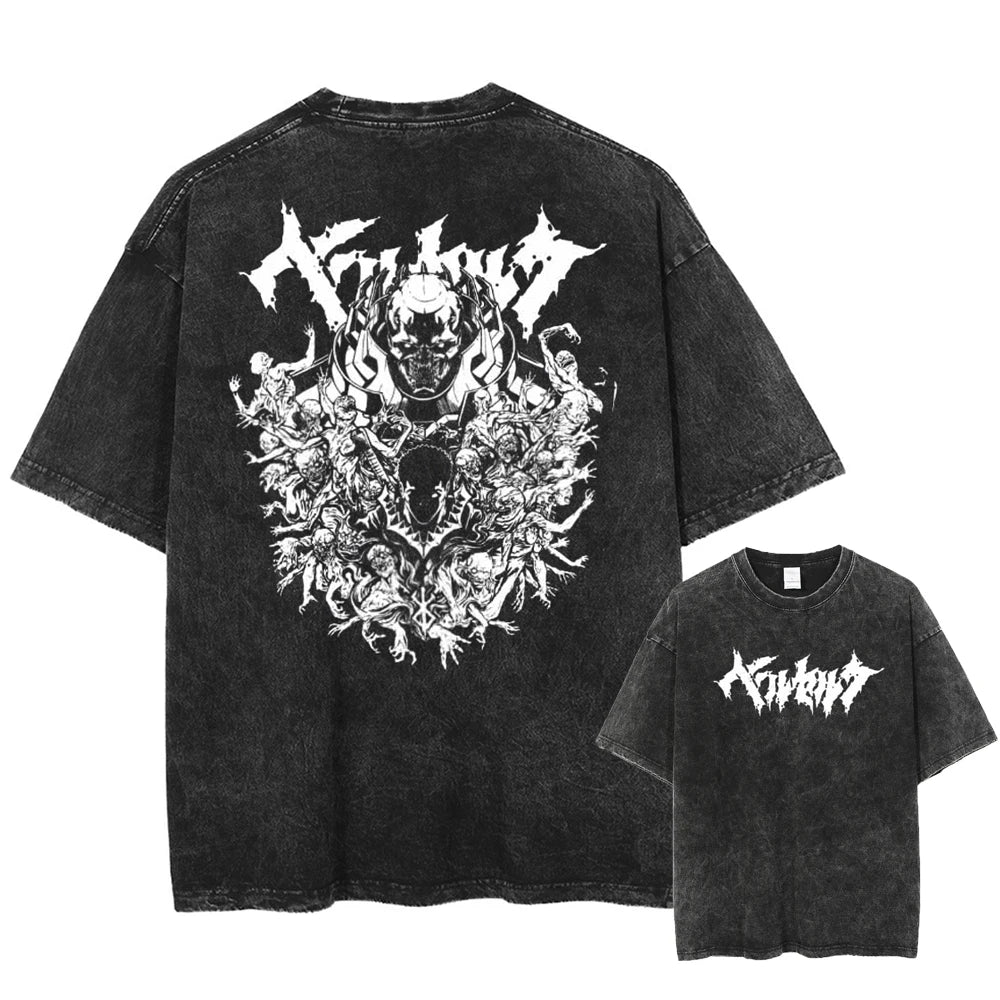 Berserk Guts Struggler Spirit Oversized Vintage T-Shirt