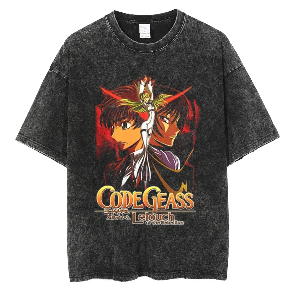 Code Geass Lelouch Eye of Geass Oversized Vintage T-Shirt
