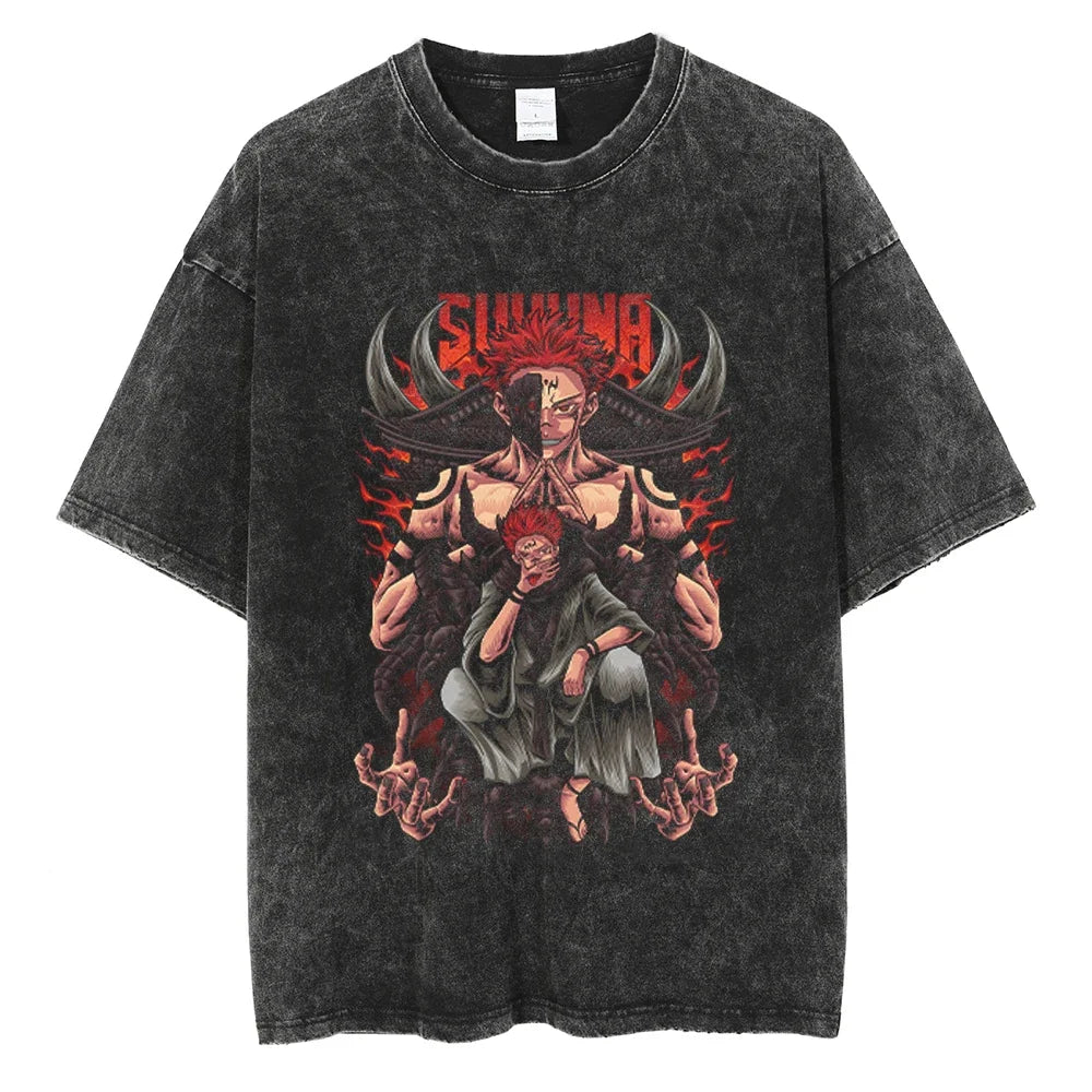 Jujutsu Kaisen Sukuna Vessel of Chaos Oversized Vintage T-Shirt