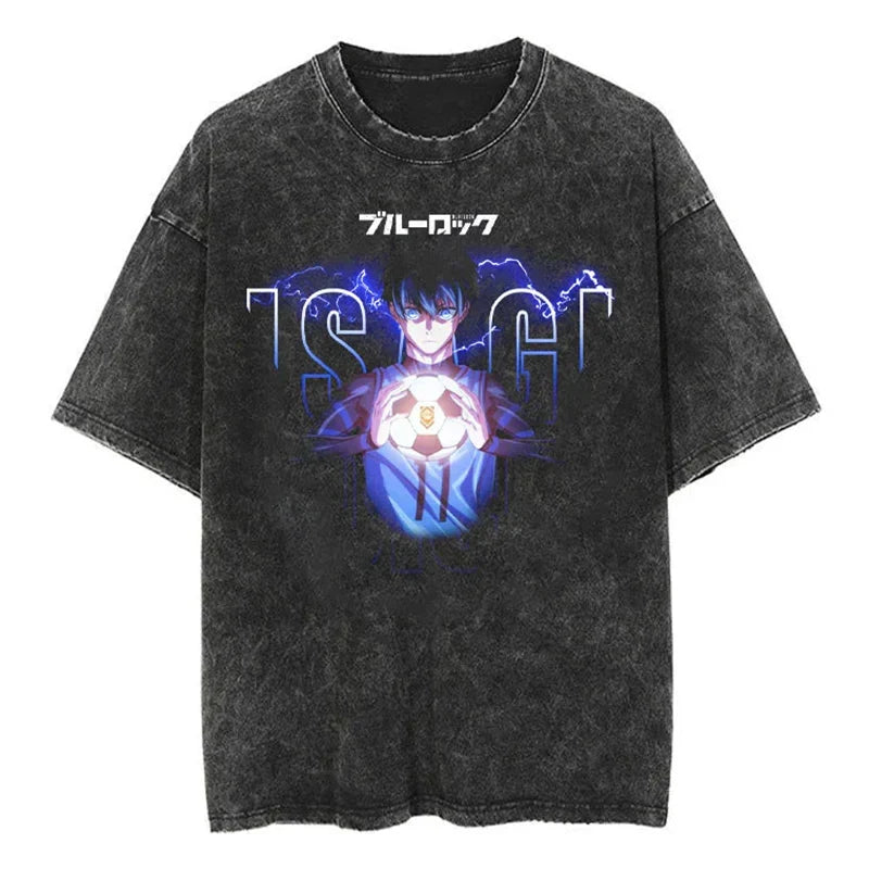 Blue Lock Isagi Playmaker Pro Oversized Vintage T-Shirt