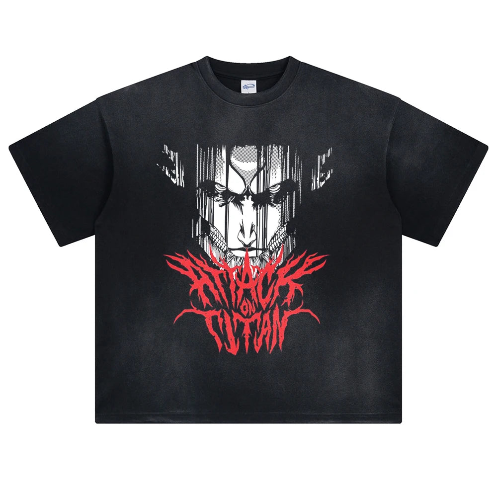 Attack on Titan Colossal Threat Oversized Vintage T-Shirt