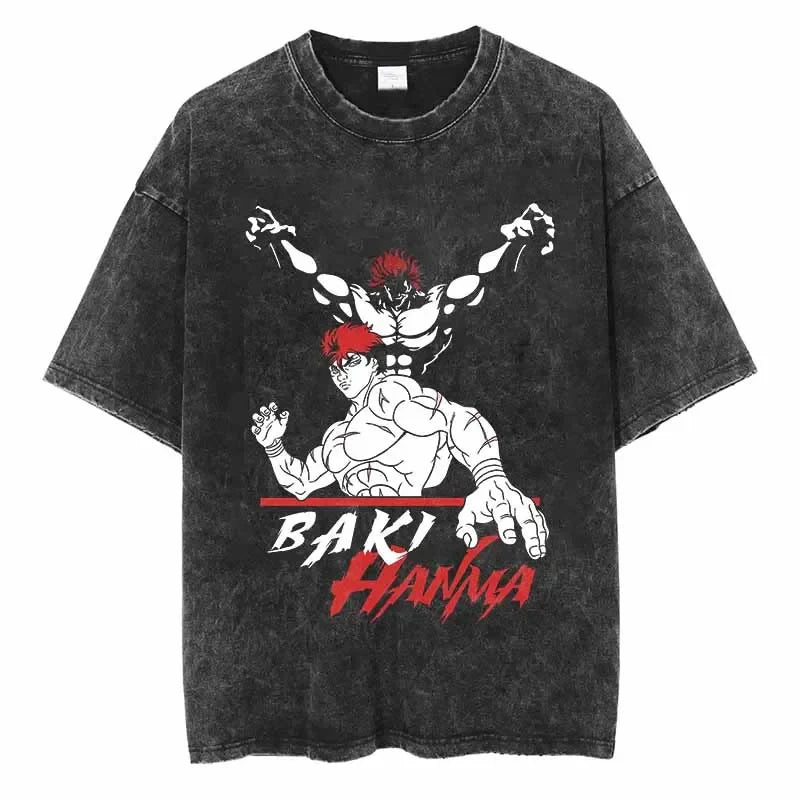 Baki Undaunted Hero Oversized Vintage T-Shirt