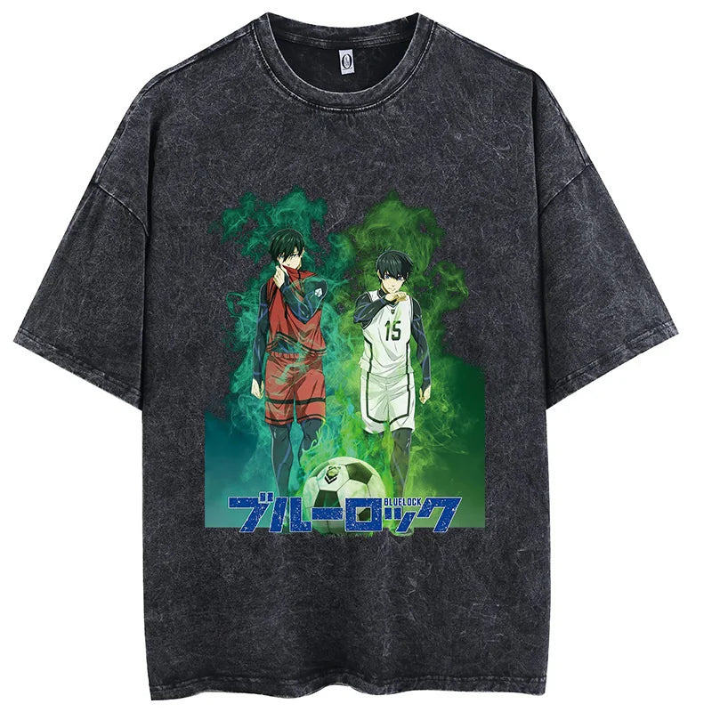 Blue Lock Isagi & Bachira Power Pair Oversized Vintage T-Shirt