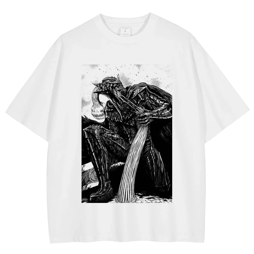 Berserk Guts Rage of the Black Swordsman Oversized Vintage T-Shirt