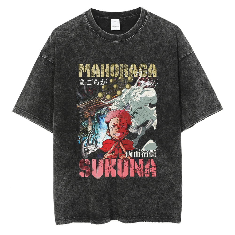 Jujutsu Kaisen Sukuna Throne of Malevolence Oversized Vintage T-Shirt