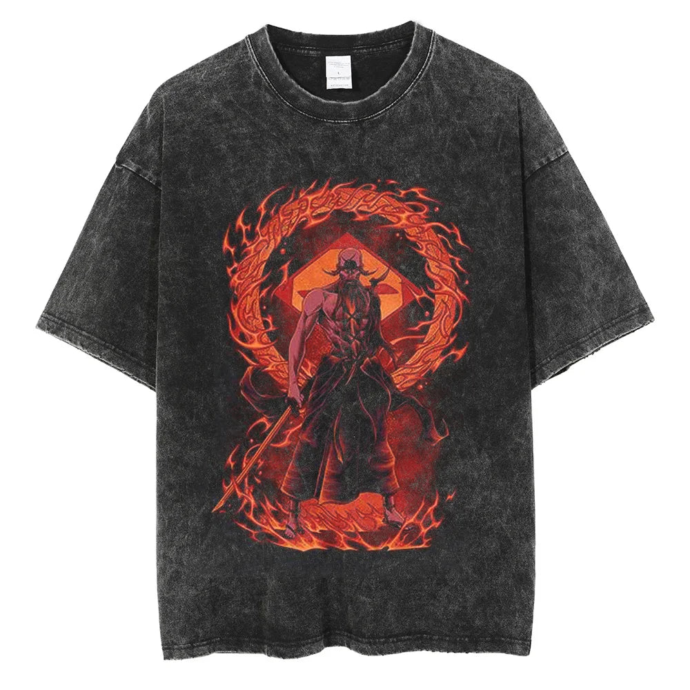 Bleach Yamamoto's Flame Oversized Vintage T-Shirt