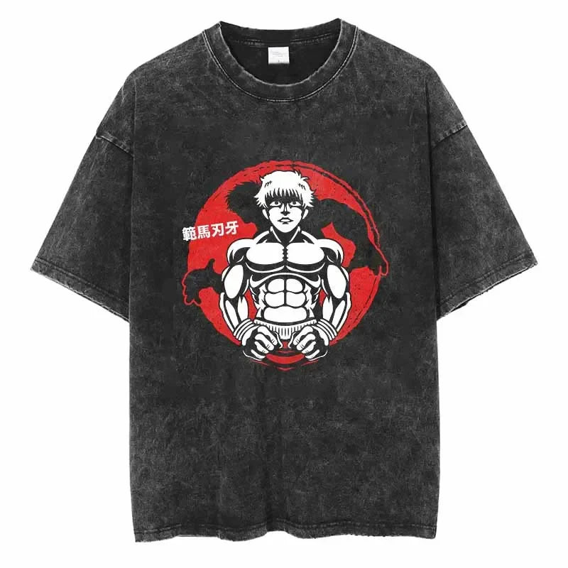 Baki Unyielding Spirit Oversized Vintage T-Shirt