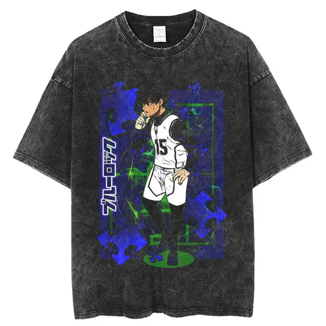 Blue Lock Isagi Game Changer Oversized Vintage T-Shirt