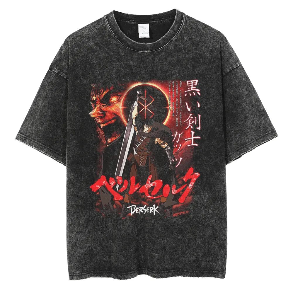 Berserk Guts Indomitable Oversized Vintage T-Shirt