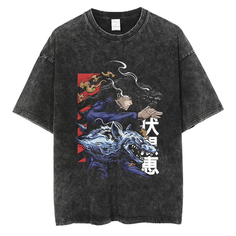 Jujutsu Kaisen Fushiguro Silent Strategist Oversized Vintage T-Shirt
