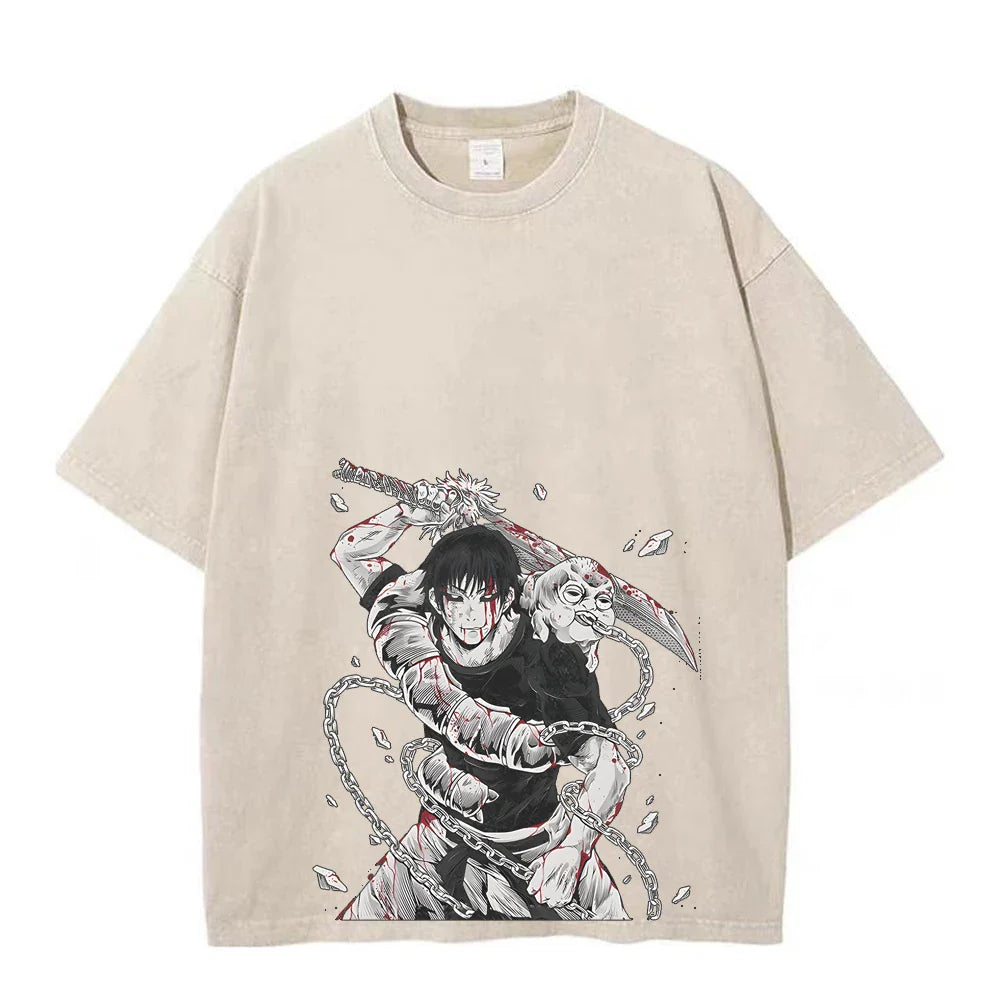 Jujutsu Kaisen Toji Relentless Hunter Oversized Vintage T-Shirt