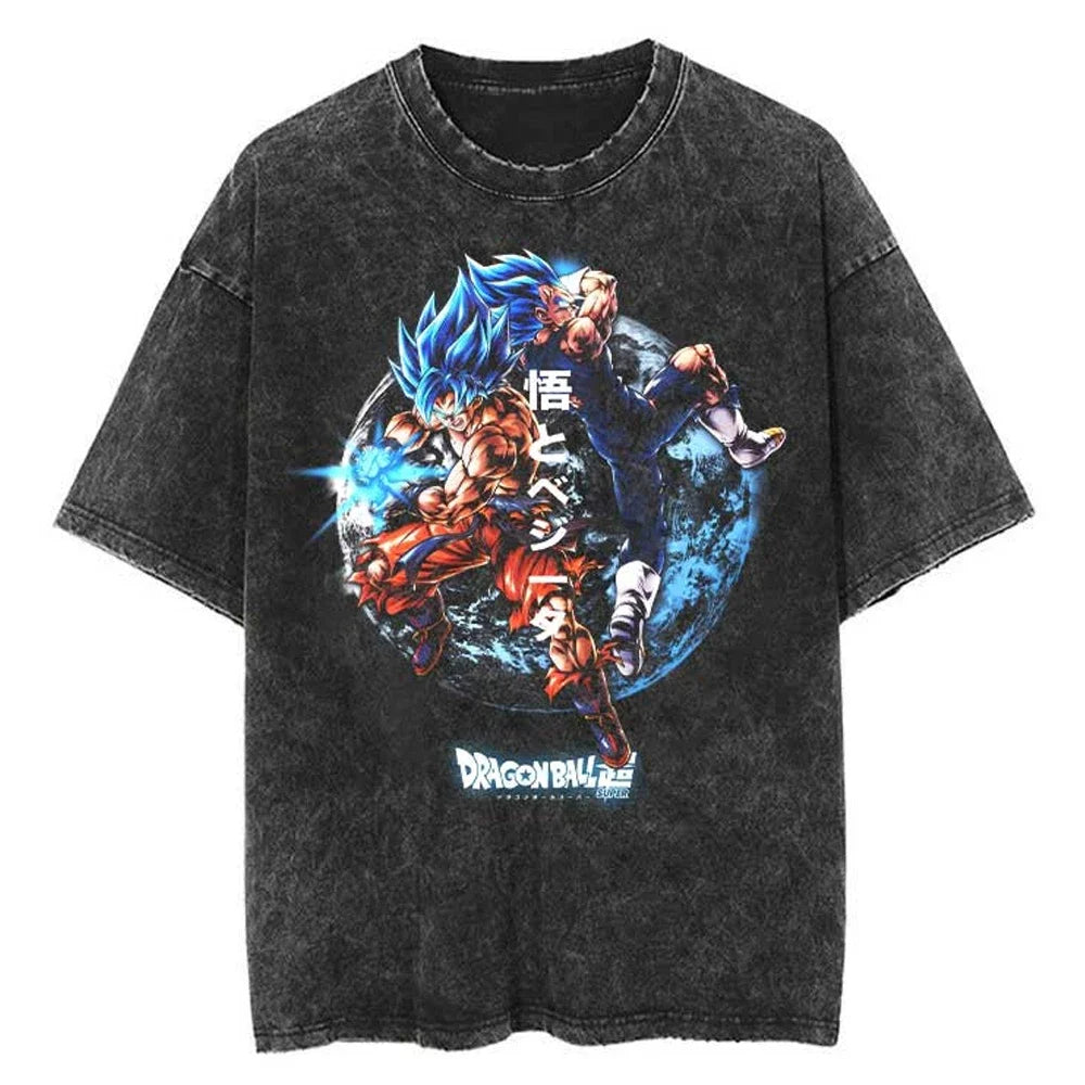 Dragon Ball Goku Fighter of Destiny Oversized Vintage T-Shirt