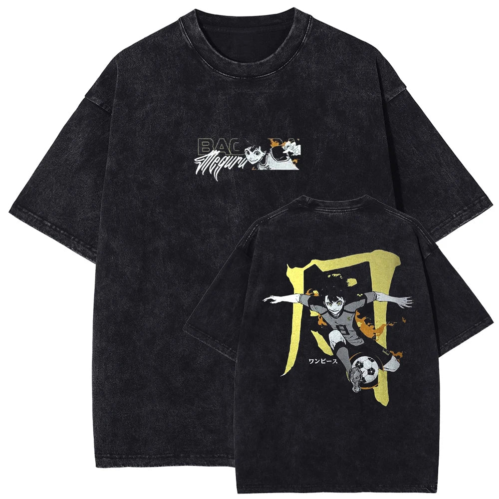Blue Lock Meguru's Strike Oversized Vintage T-Shirt