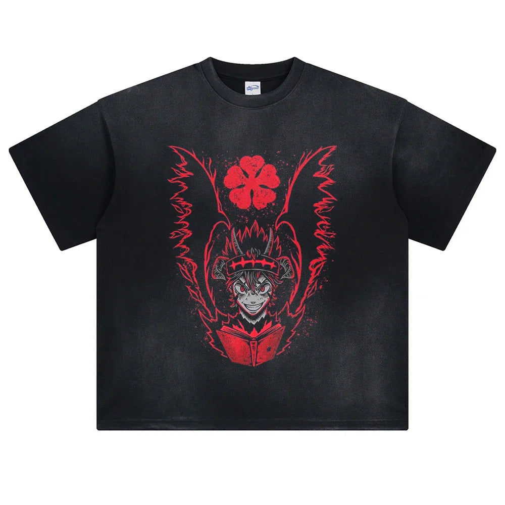 Black Clover Wizard King Oversized Vintage T-Shirt