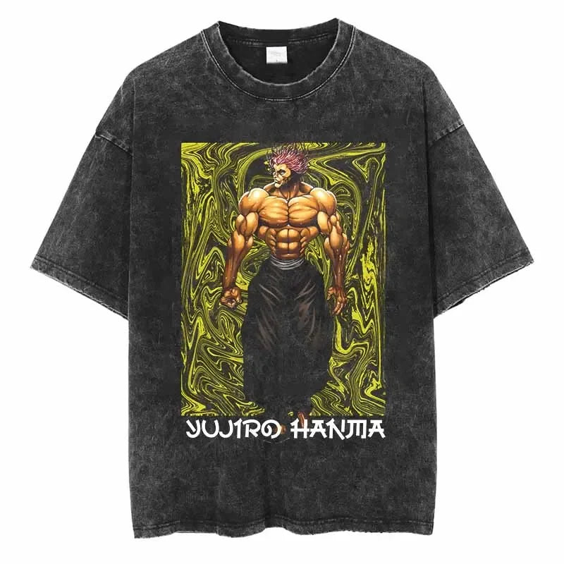 Baki Yujiro Unstoppable Beast Oversized Vintage T-Shirt