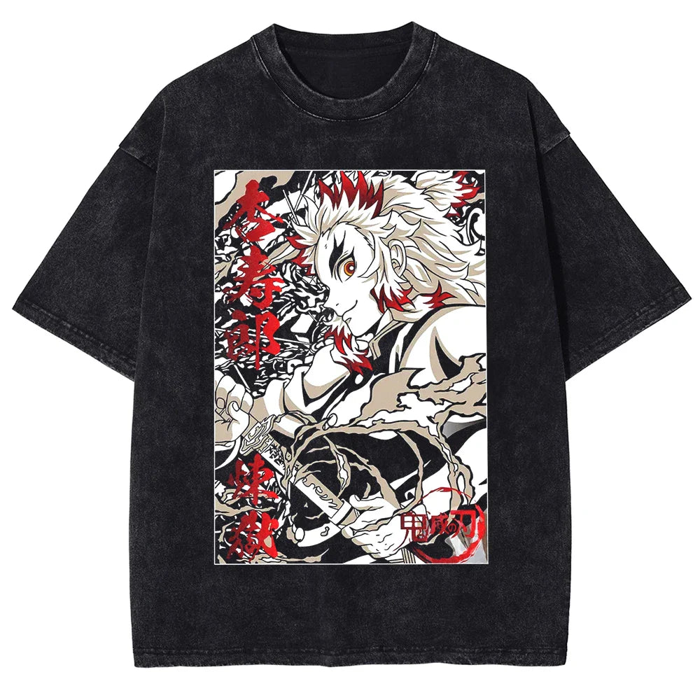 Demon Slayer Flame Hashira Oversized Vintage T-Shirt