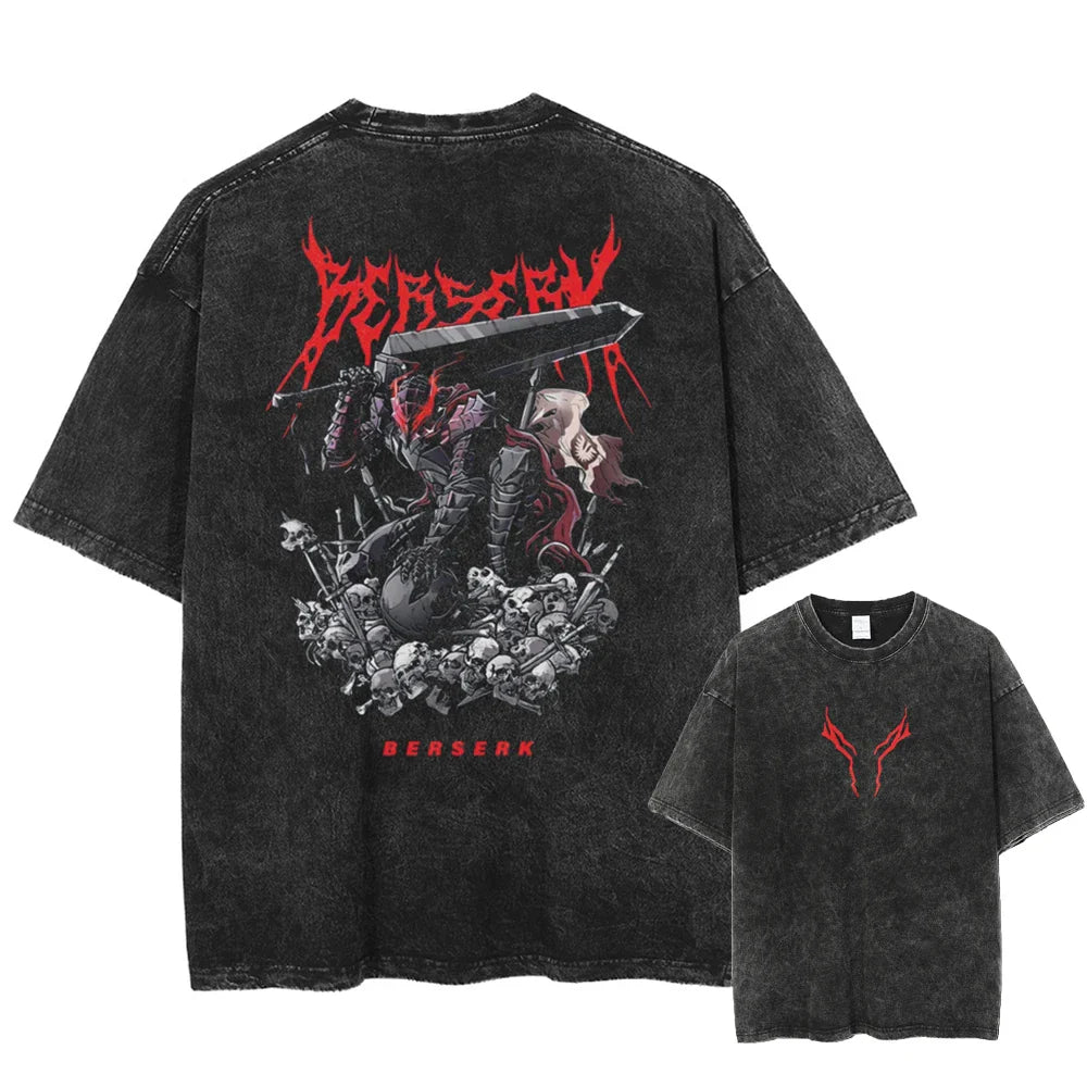 Berserk Guts Iron Will Warrior Oversized Vintage T-Shirt