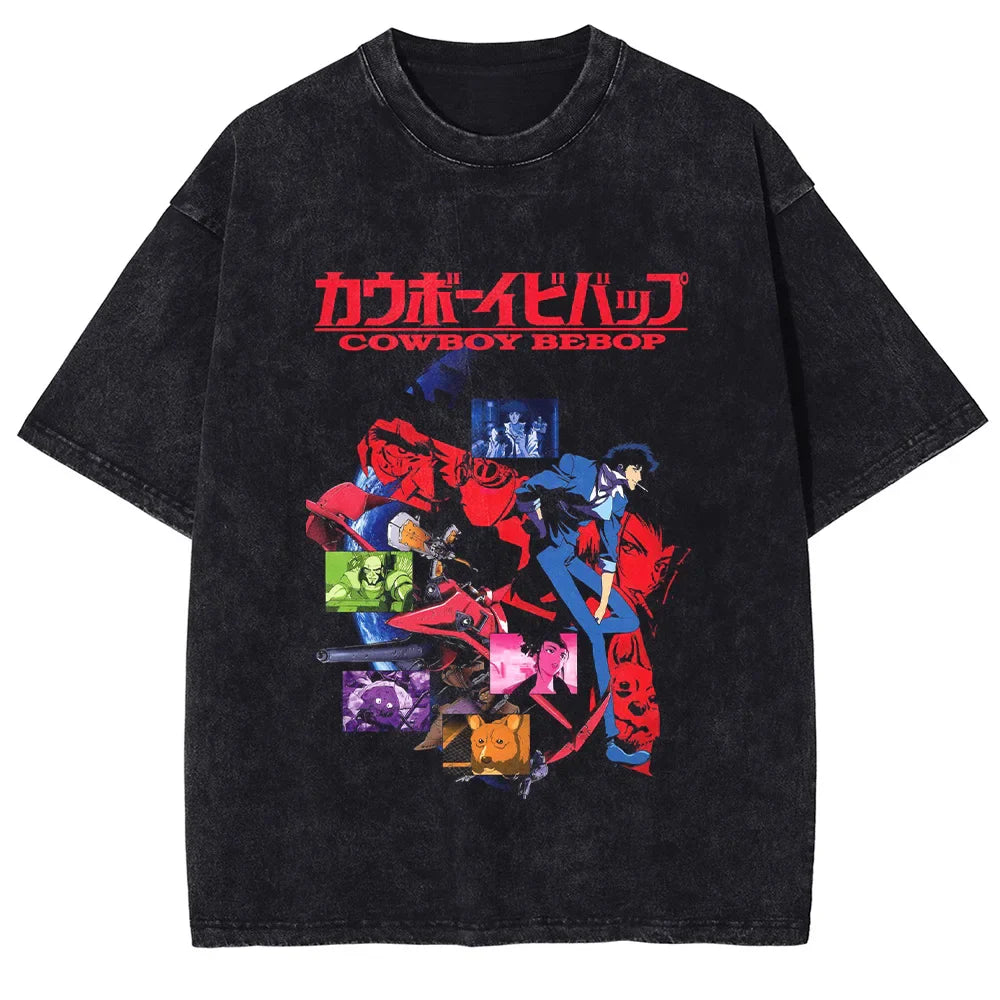 Cowboy Bebop Crew's Journey Oversized Vintage T-Shirt