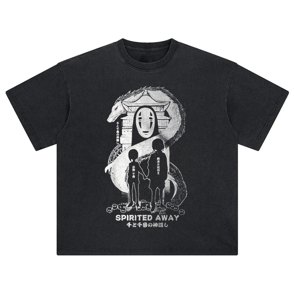 Spirited Away Character Collage Oversized Vintage Shirt