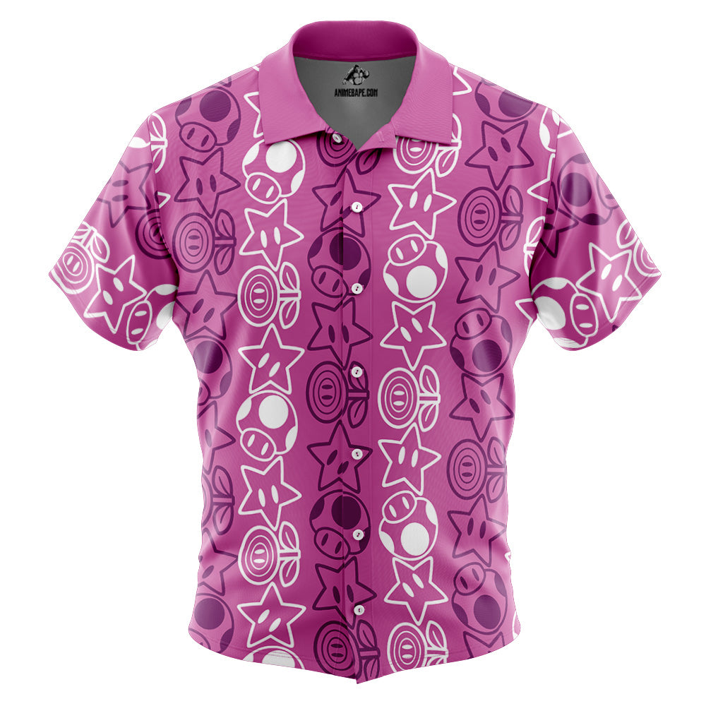 Holiday Getup Mario Mario Bros Button Up Hawaiian Shirt