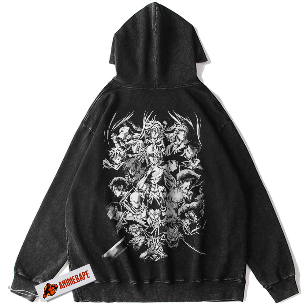 Anime Vintage Hoodies: Luffy, Goku, Naruto, Saitama, Natsu, Ichigo