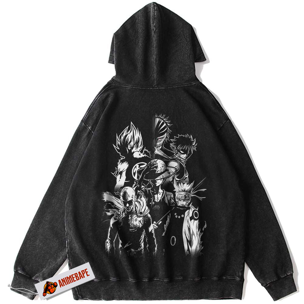 Anime Hoodies - Luffy, Goku, Naruto, Saitama, Natsu, Ichigo Designs