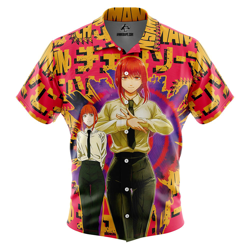 Makima Chainsaw Man Button Up Hawaiian Shirt